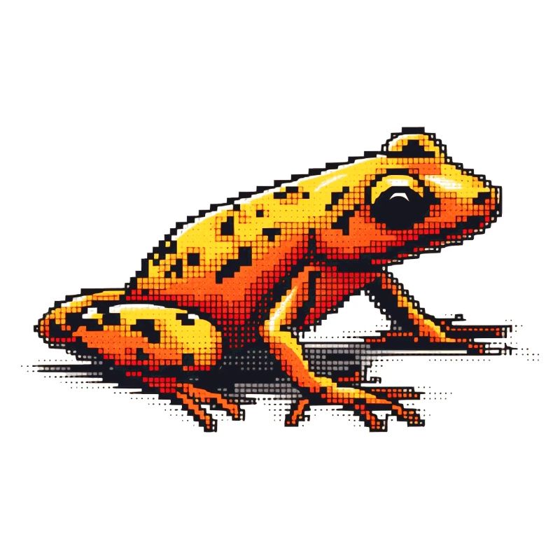 Poison dart frog dans les graphiques colorés rétro 8 bits pixel