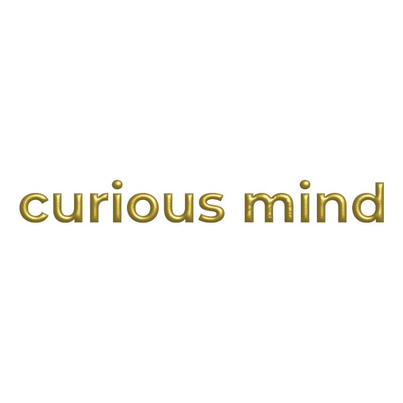 curious mind gold 3d schrift positive mindset