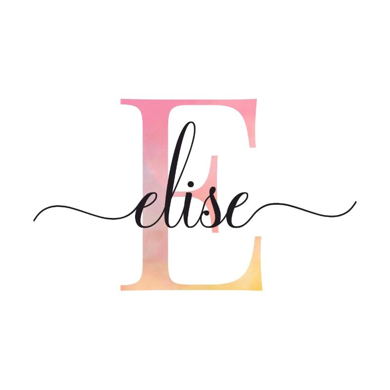E| Monogramme | Nom | Élise |Aquarelle