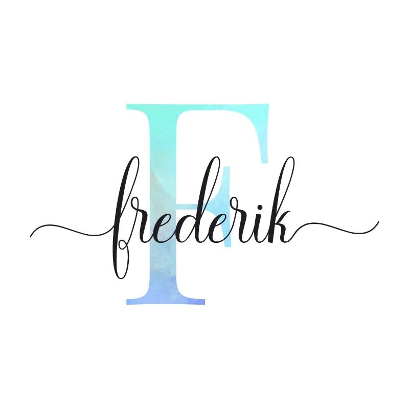 E| Monogramm | Name | Frederik | Watercolor