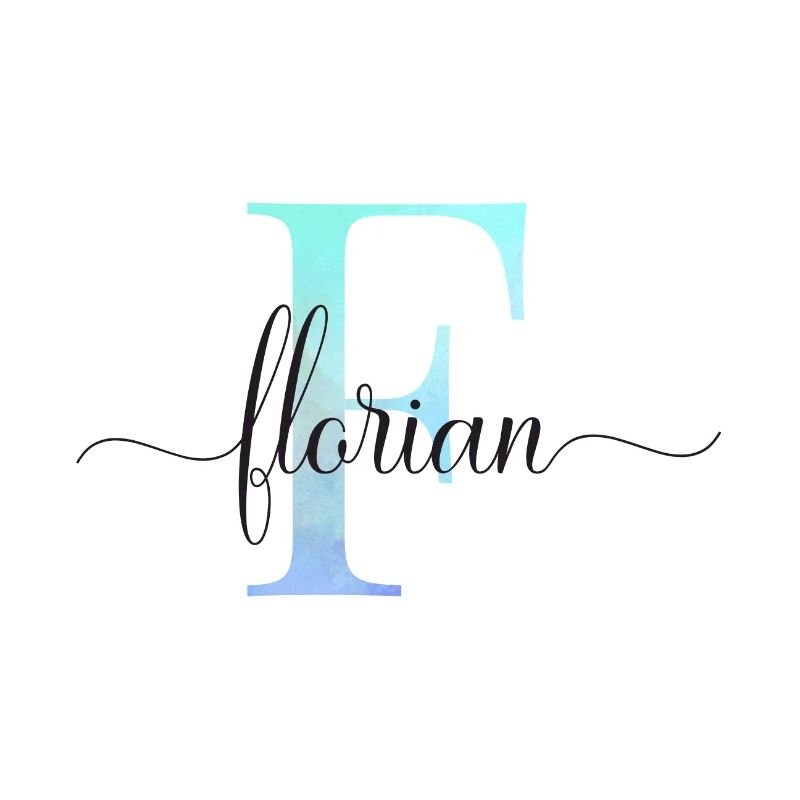 E| Monogramm | Name | Florian | Watercolor