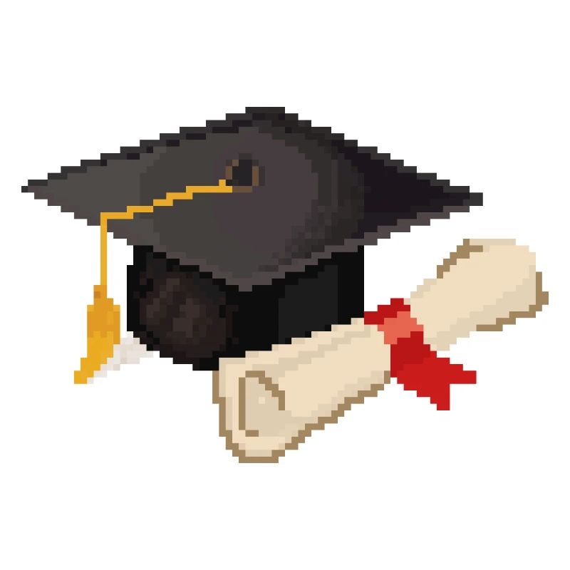 Retro Pixel Uni Abschluss