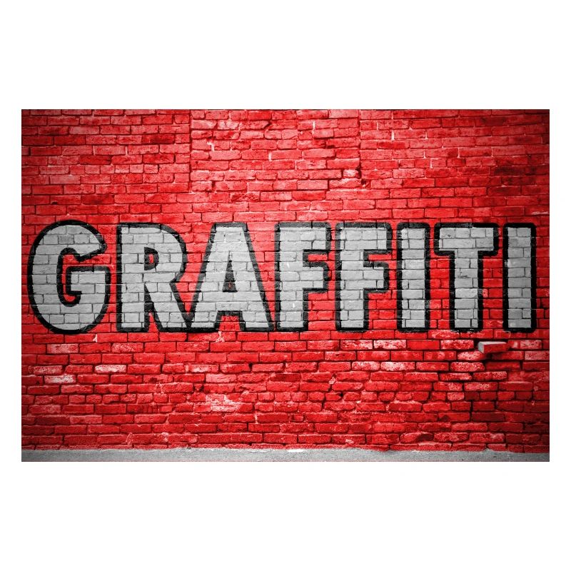 Graffiti brick wall