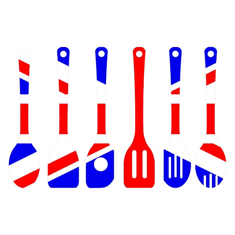 Union Jack Flag Kitchen Tools Silhouette