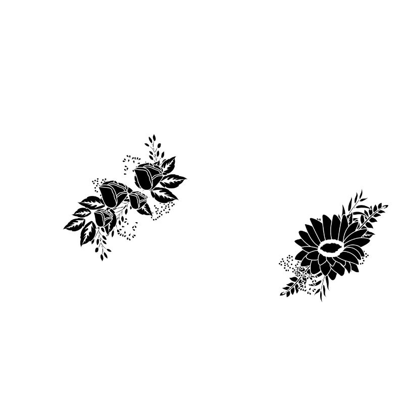 Nummer 35 Schwarze Blumen - 35. Blumengeburtstag