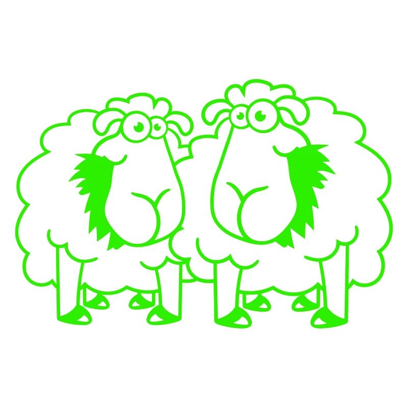 Deux moutons mangent de l’herbe 2 amis Équipe affamée