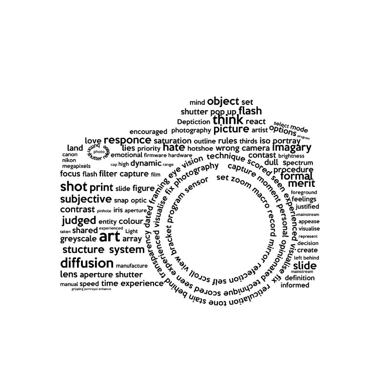 Caméra Typographie Noir