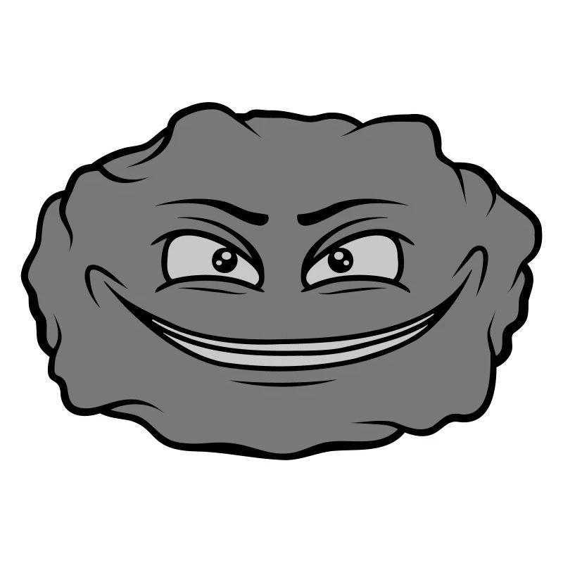 Böser Cartoon Stein