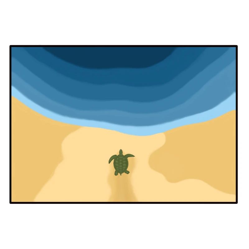Beach image turtle on its way to the water