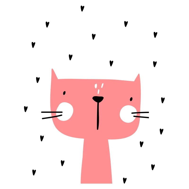 Chat avec des coeurs