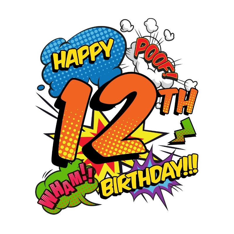 12. Geburtstag Junge Comic-Stil Superhelden