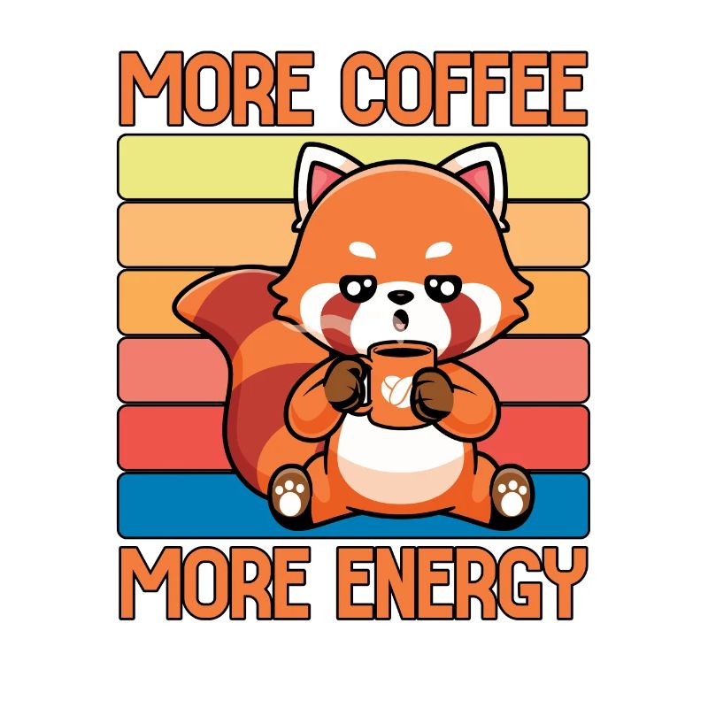 Roter Panda Kaffee Niedliches Tier Kaffeefächer