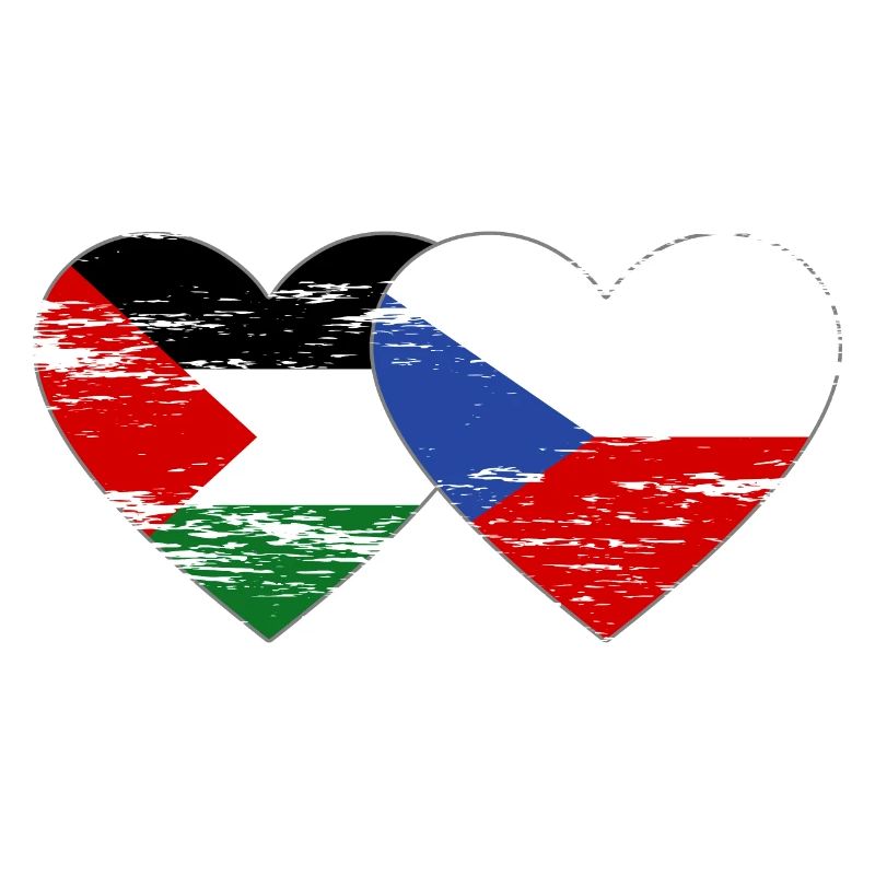Palestine, République tchèque, drapeau coeur utilisé