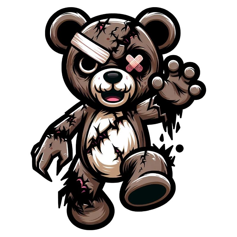 Zerzauster Teddybär mit Narbe