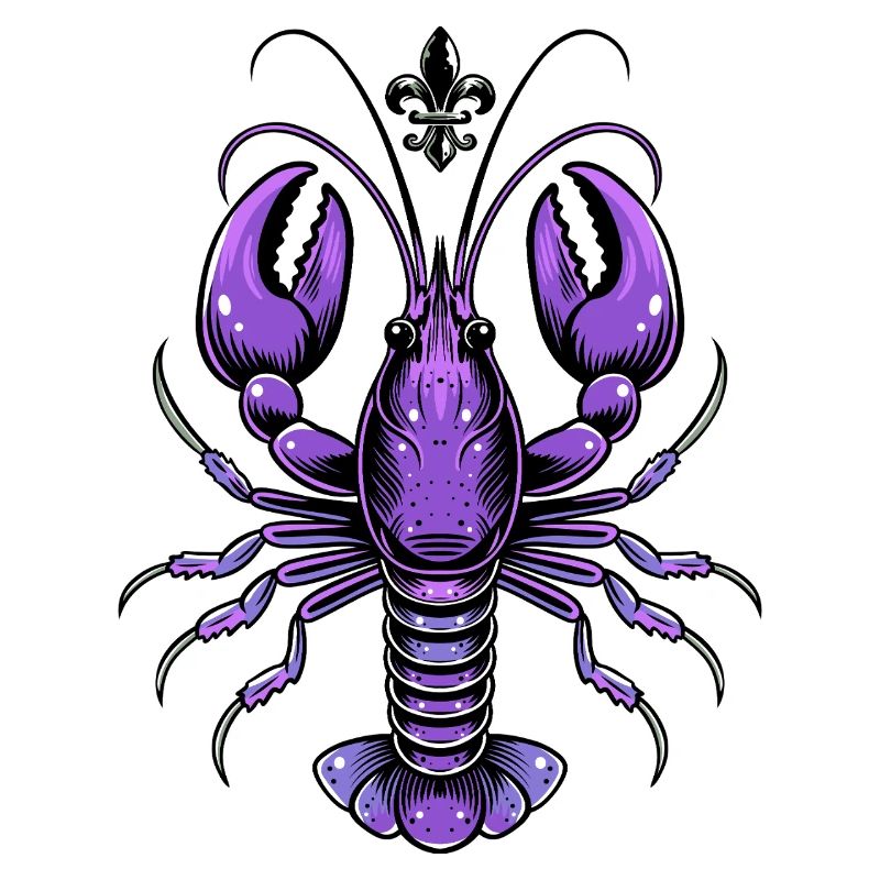 Mardi Gras Languste mit Fleur-de-Lis Design