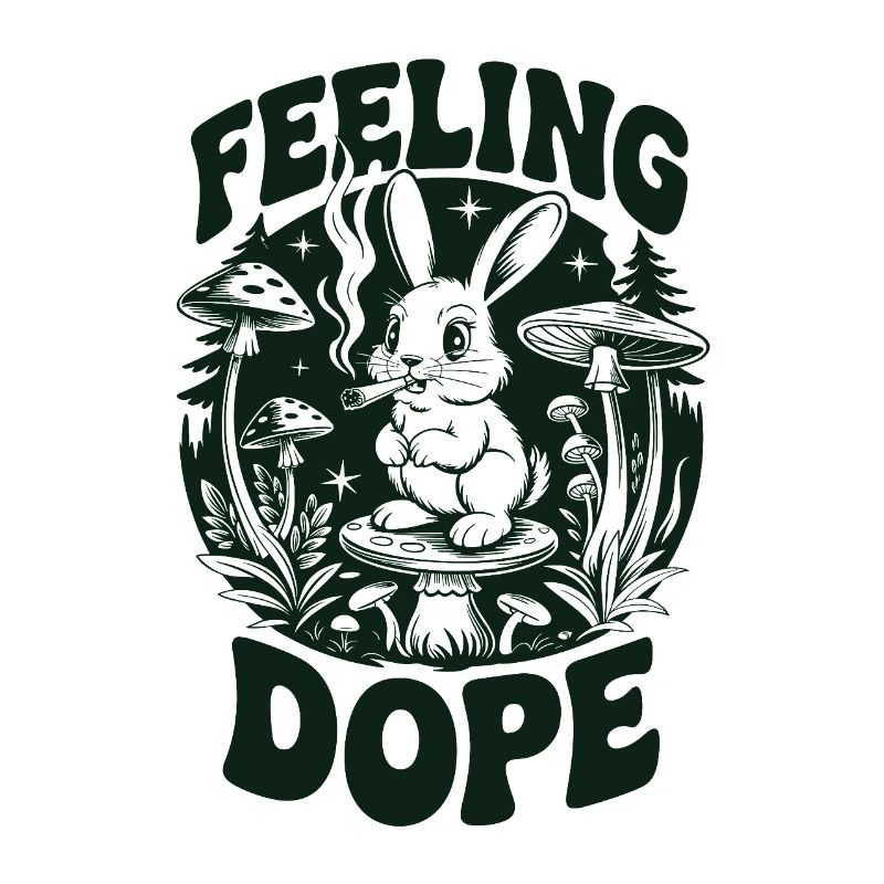 Psychedelic bunny in the forest