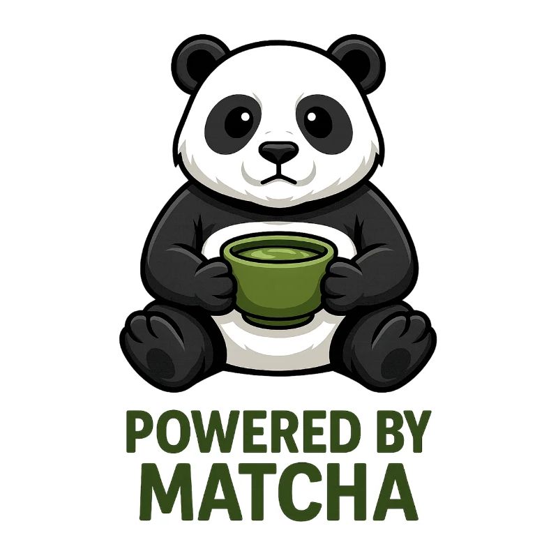 Panda avec tasse de matcha