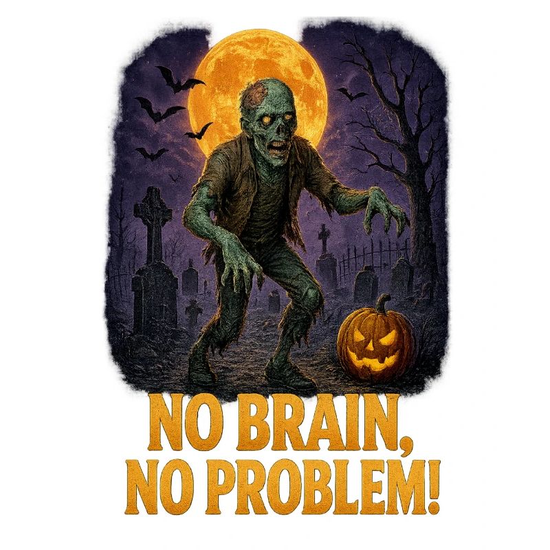 Moonlit Zombie Graveyard with Pumpkin Glow