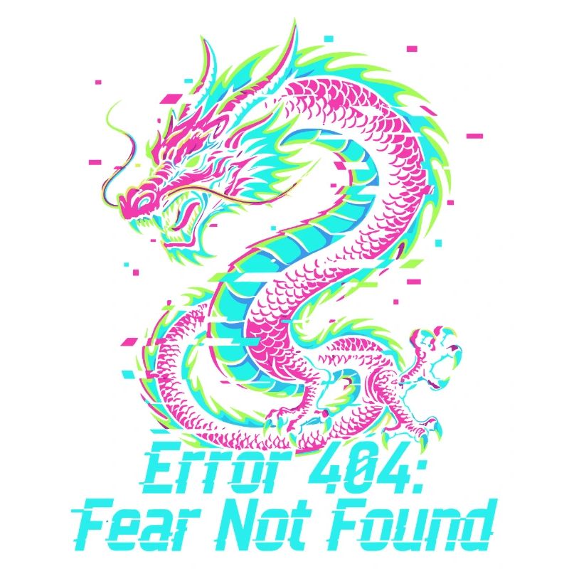 Drache Neon 404 Glitch