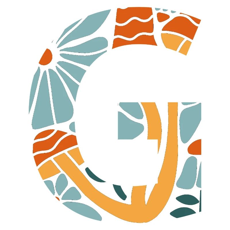 Buchstabe g Blumen groovy Geschenkidee
