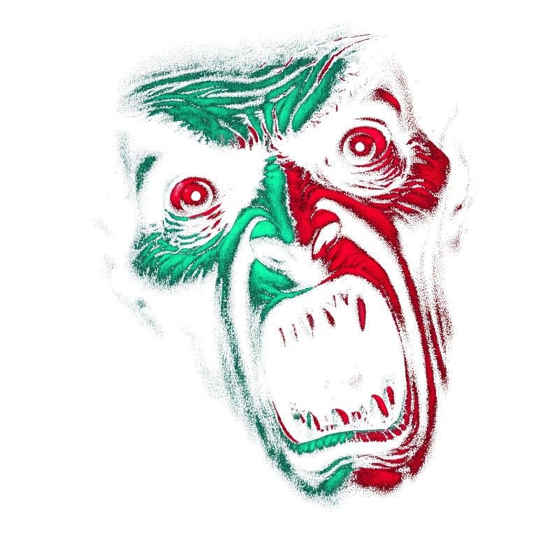 Split Face Horror GrünRot