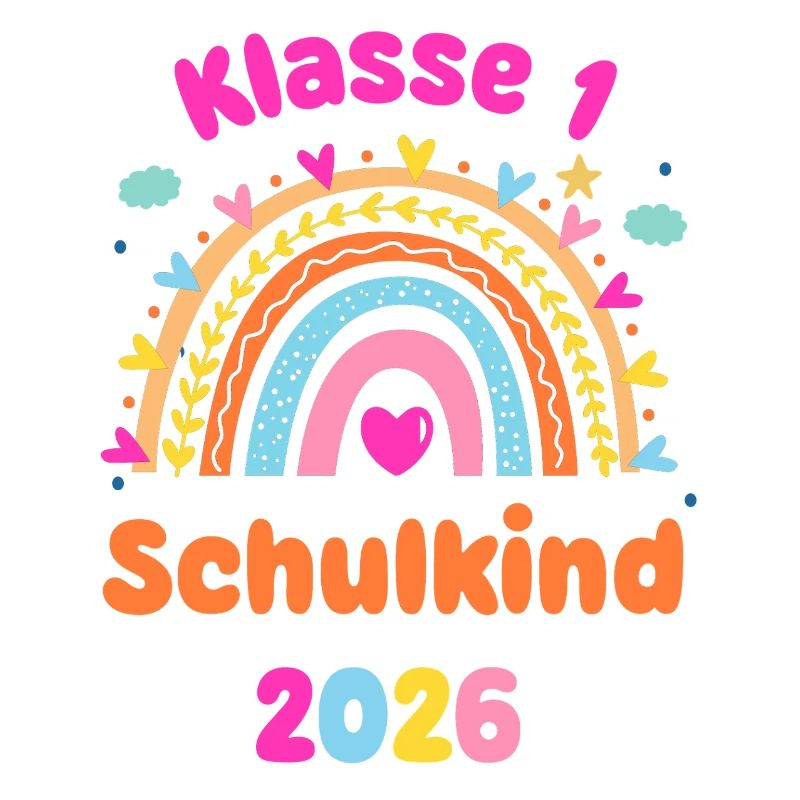 Klasse 1 Schulkind 2026 Regenbogen Einschulung