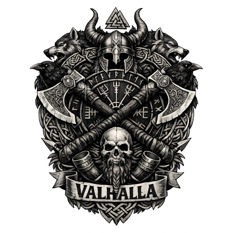 Valhalla-Schädel-Wikingerwappen