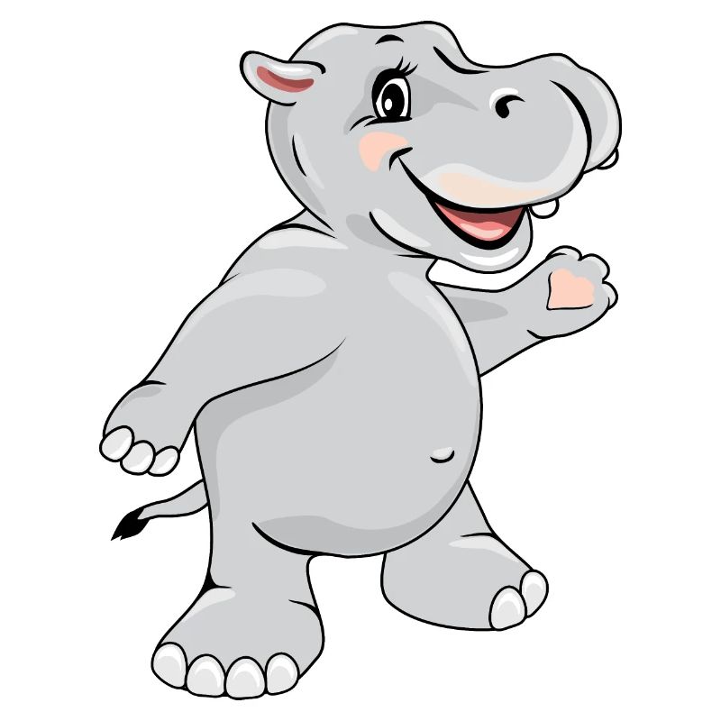 Dancing happy hippo