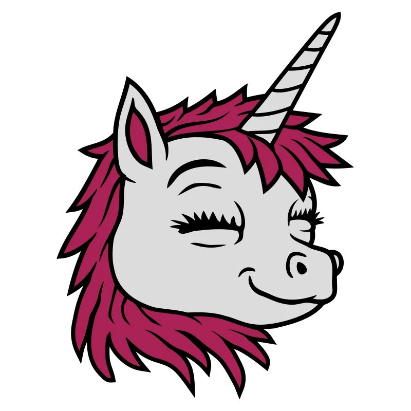 Tête joyeuse licorne comique