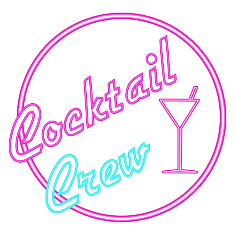 Cocktail Bartender Crew Drinks Neon Retro 80s