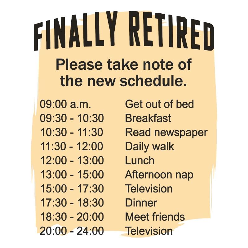 Retired Schedule Daily Routine