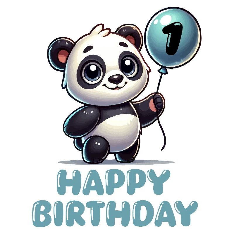 Panda Comic Balloon Birthday 1