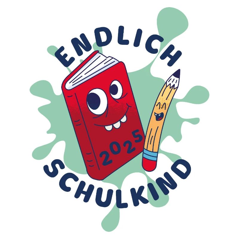 Endlich Schulkind 2025 - lustiges Buch und Stift