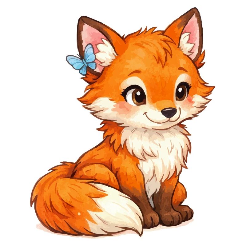 Swift fox with butterfly