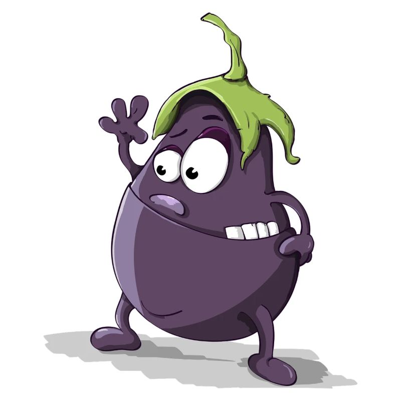 Funny eggplant vegetable with face gift iddee