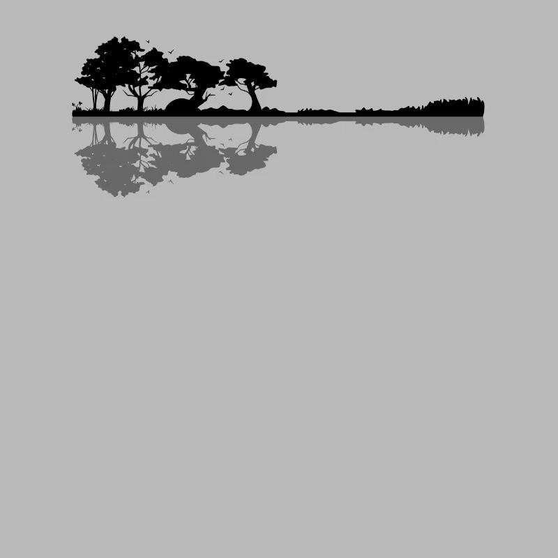 Guitar Lake Shadow Elefant Moonlight Geschenkidee