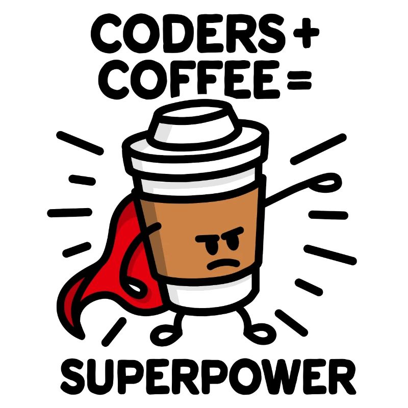 Coders + coffee = superpower (superhero) light