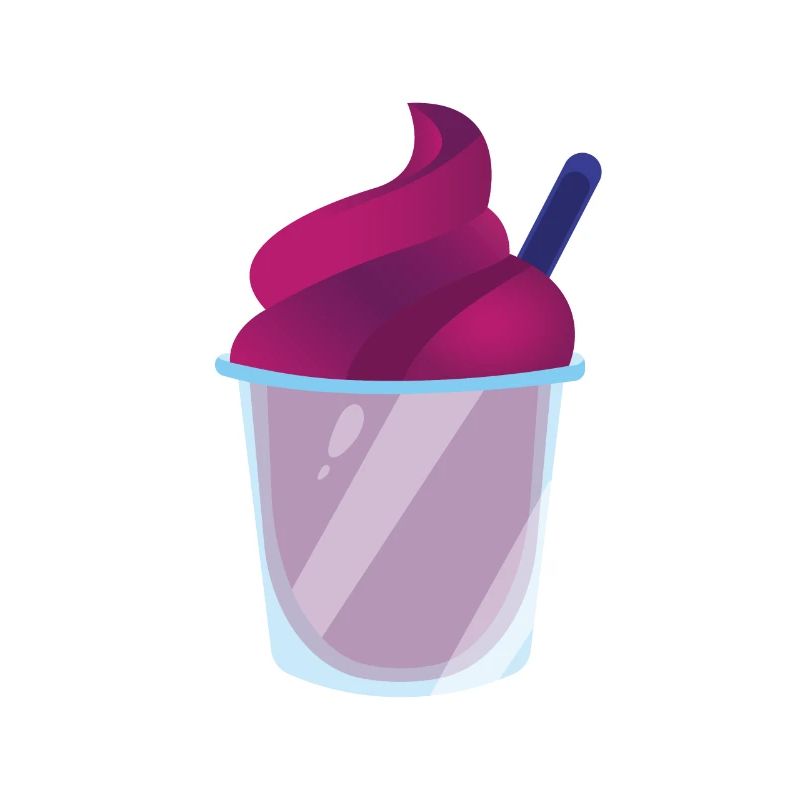 Slush Eis rotes Slush mit Strohhalm