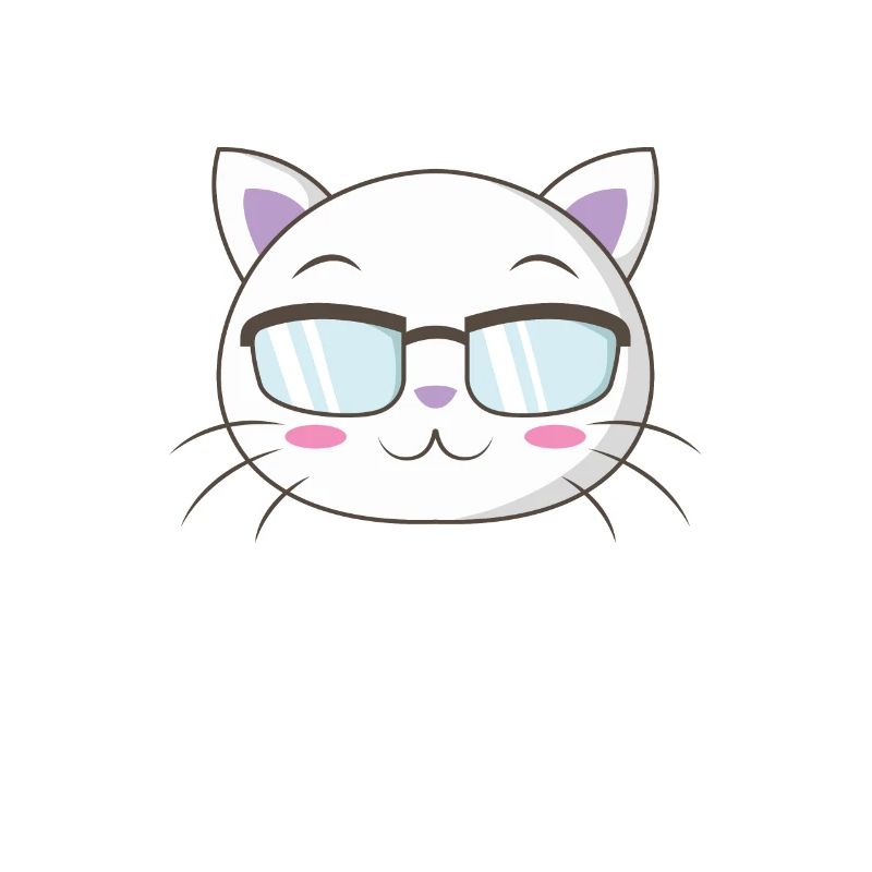 Nerd Katze mit Streberbrille