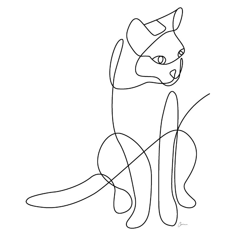 One Line Drawing - cat