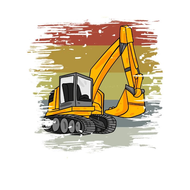 Bagger Baustelle Retro
