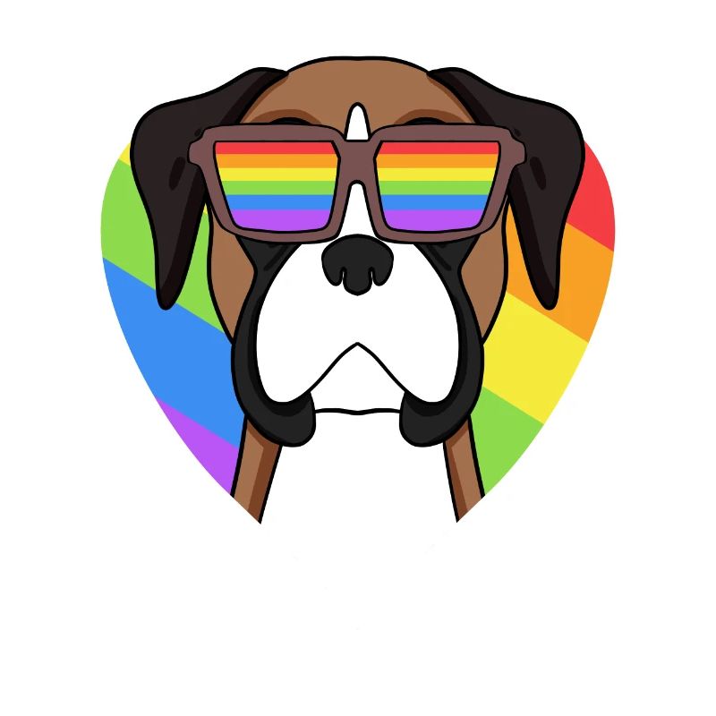 Boxer Hund Regenbogen Herz