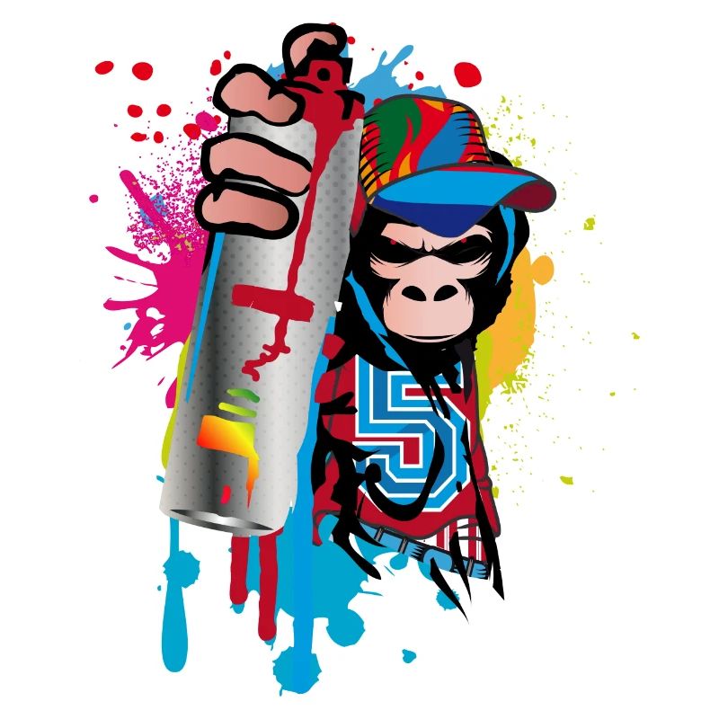 sprayer gorille d’art de rue cool dans le style graffiti