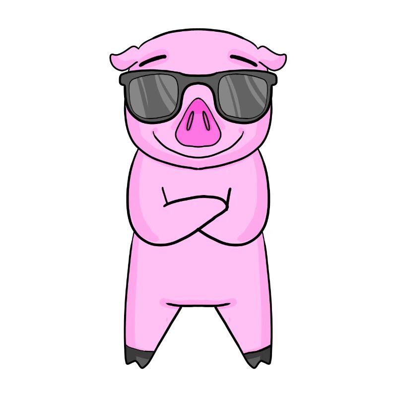 Cochon avec lunettes de soleil