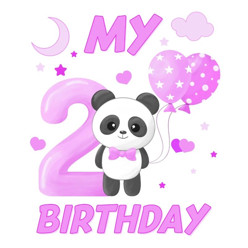 Zweiter Kinder Geburtstag Mädchen Panda Geschenk