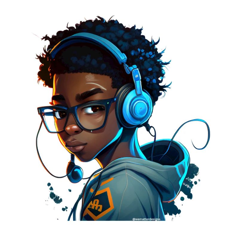 Digitaler Gaming-Charakter mit Headset