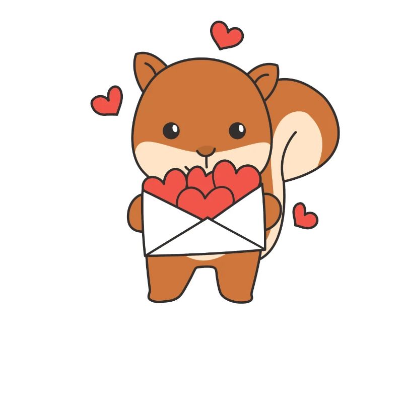 Squirrel for Valentine's Day cute animals