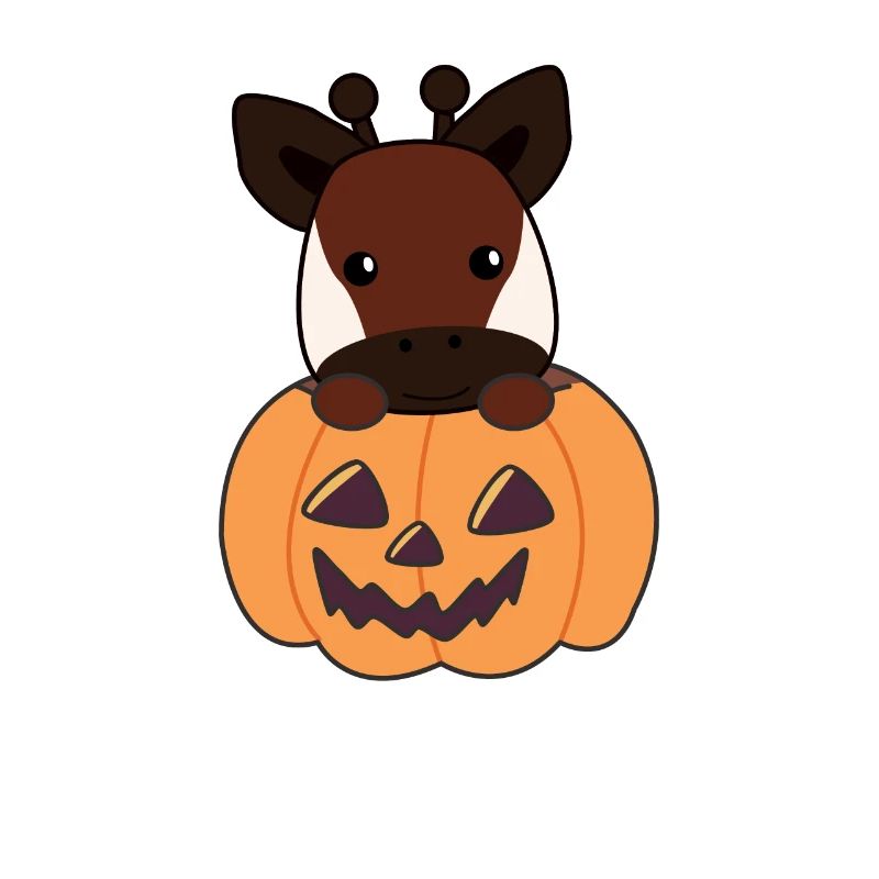 Okapi à la citrouille Okapis doux Joyeux Halloween