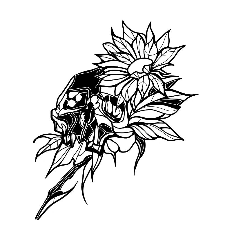 Crâne // Fleur // Illustration