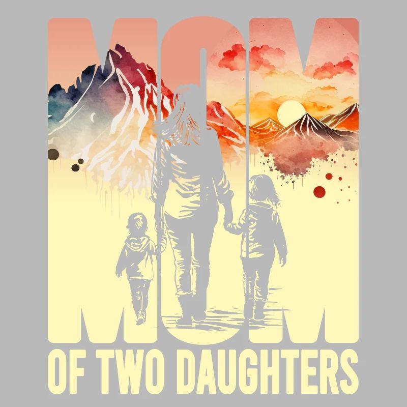 Mutter mit zwei Töchtern Muttertag Berge Mama Kind